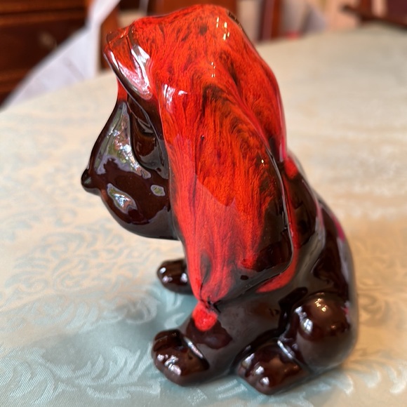 Vintage Canuck Pottery hound dog with Red Drip Glaze Coin Bank, Evangeline Ware - Picture 8 of 8
